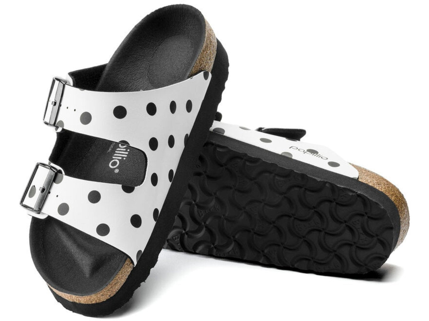 Birkenstock Arizona Platform White-Black Dots - Shop Now.