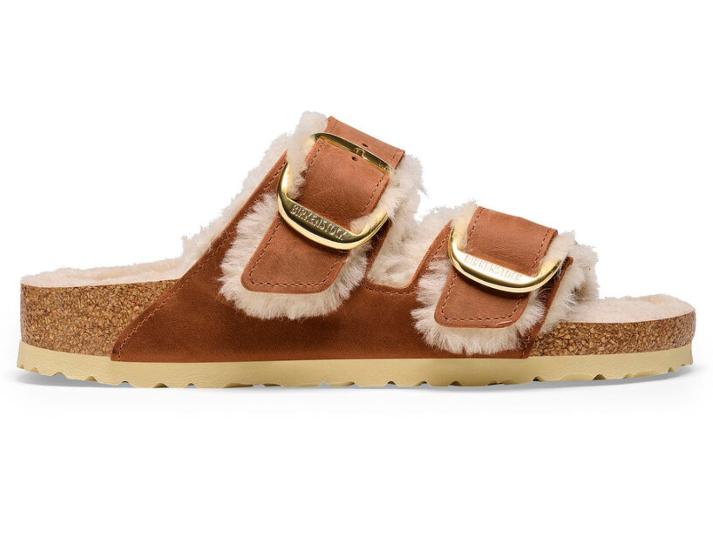 Birkenstock Arizona Shearling Big Buckle in Cognac - Shop Now!