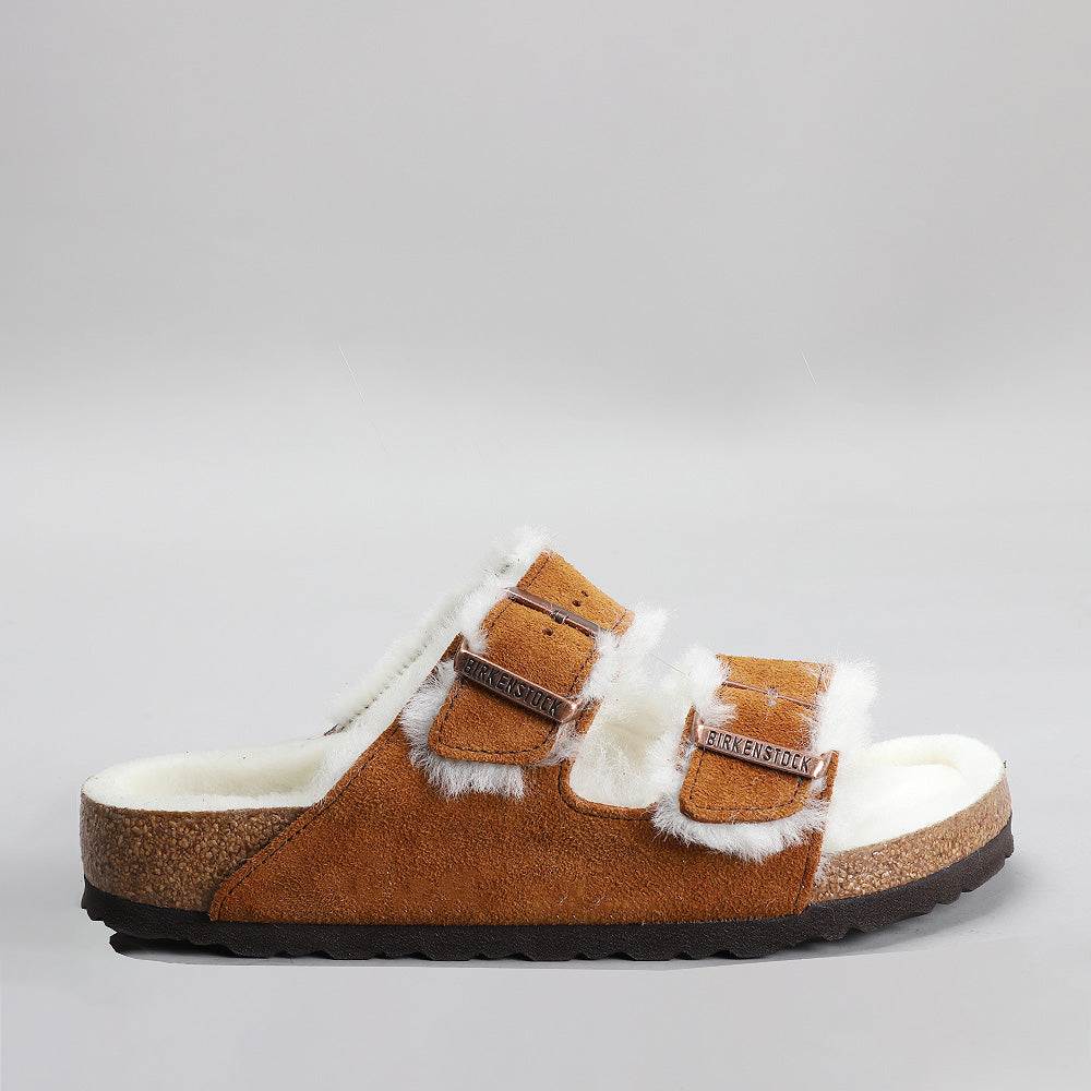 BIRKENSTOCK - Arizona Shearling Mink Suede Leather