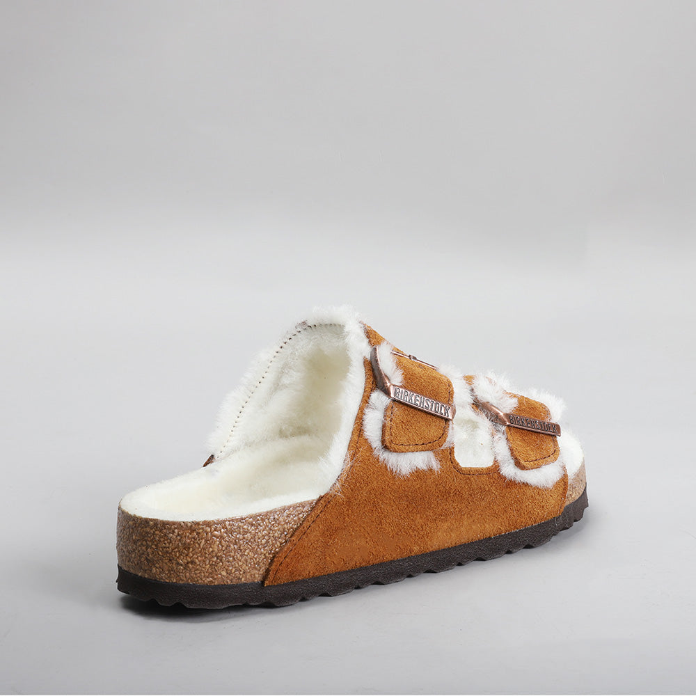 BIRKENSTOCK - Arizona Shearling Mink Suede Leather