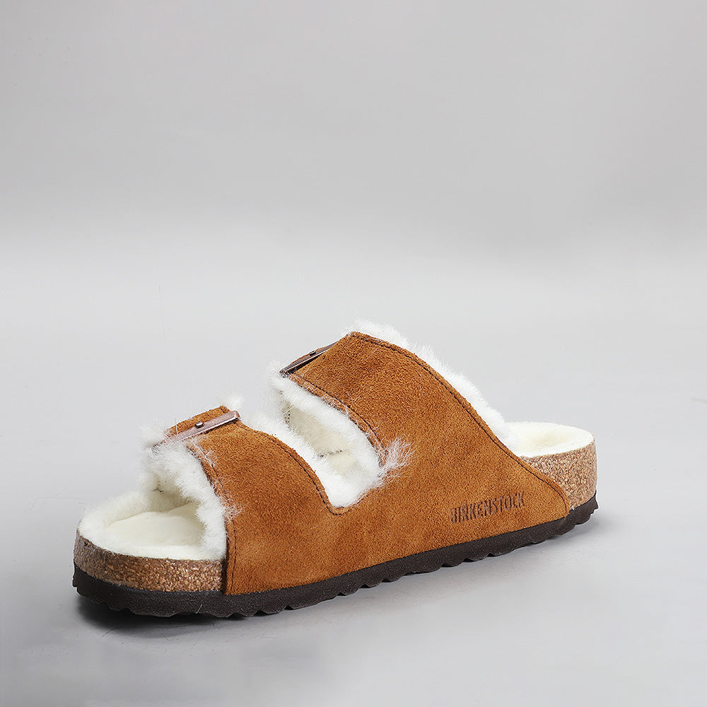 BIRKENSTOCK - Arizona Shearling Mink Suede Leather