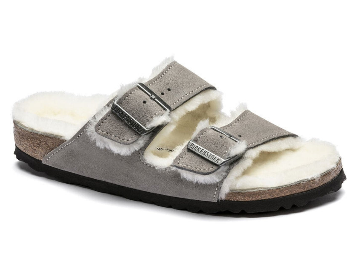 Birkenstock Arizona Shearling Stone Coin.