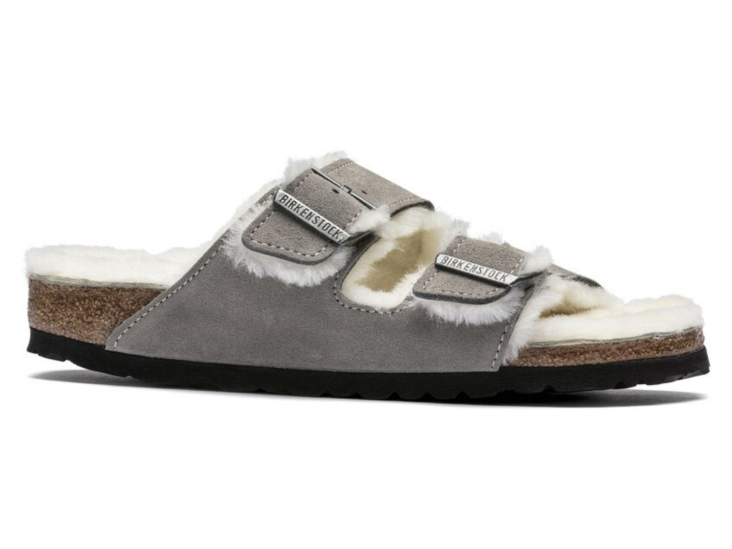 Birkenstock Arizona Shearling Stone Coin.