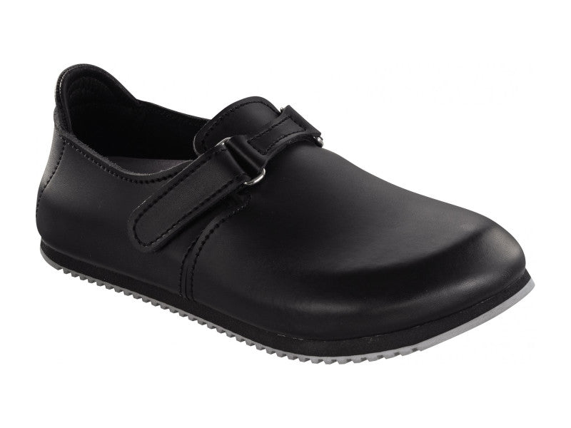 Birkenstock Black Leather Linz Shoes with Classic Footbed and Supergrip Sole