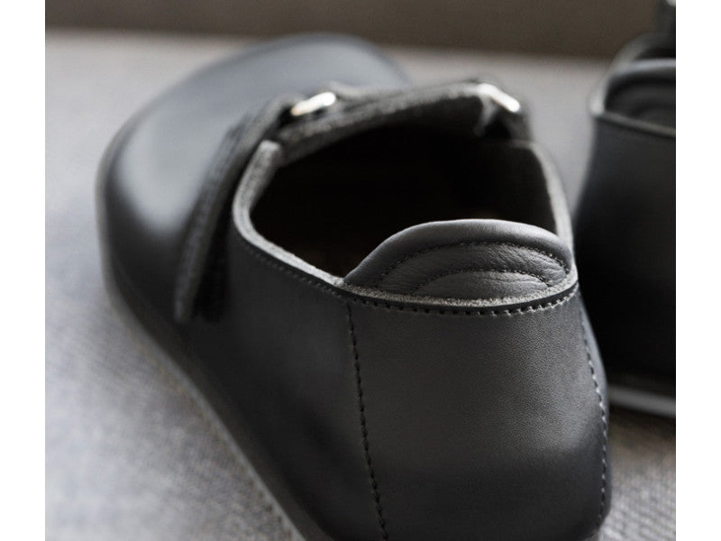 Birkenstock Black Leather Linz Shoes with Classic Footbed and Supergrip Sole