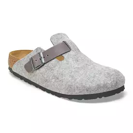 Birkenstock Boston - Light Gray Wool Felt/Leather