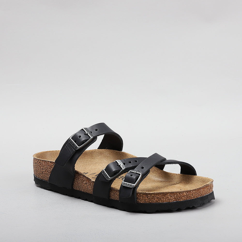 Birkenstock Franca sandals in black oiled leather