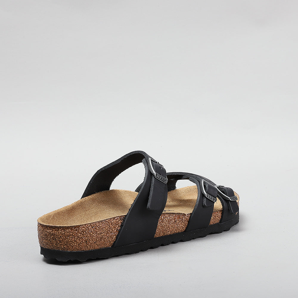 Birkenstock Franca sandals in black oiled leather