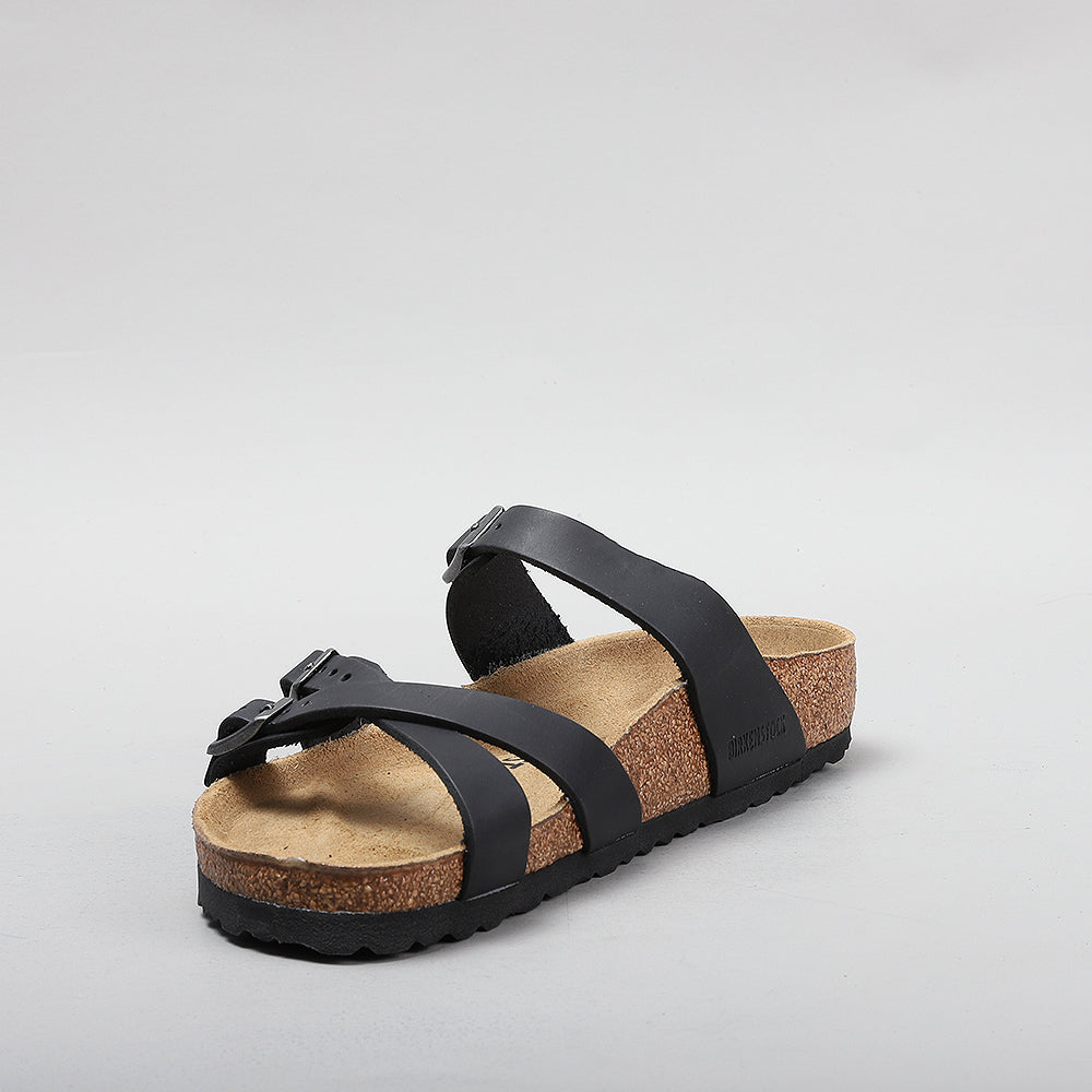 Birkenstock Franca sandals in black oiled leather