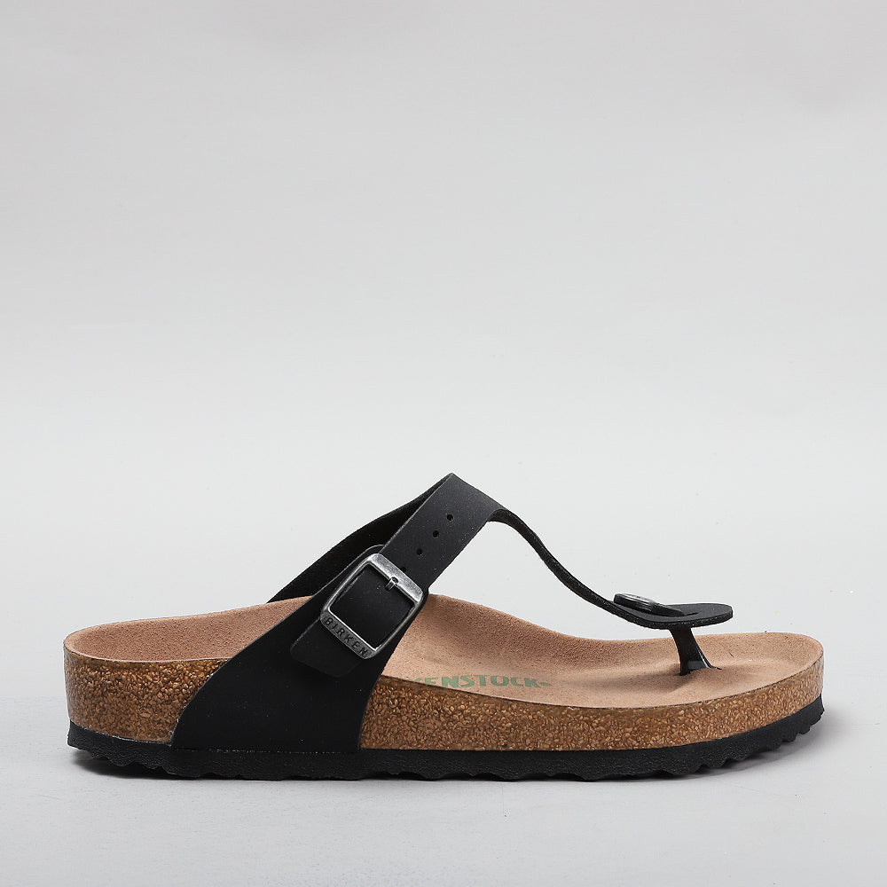 BIRKENSTOCK Gizeh Black Earthy Vegan Sandals