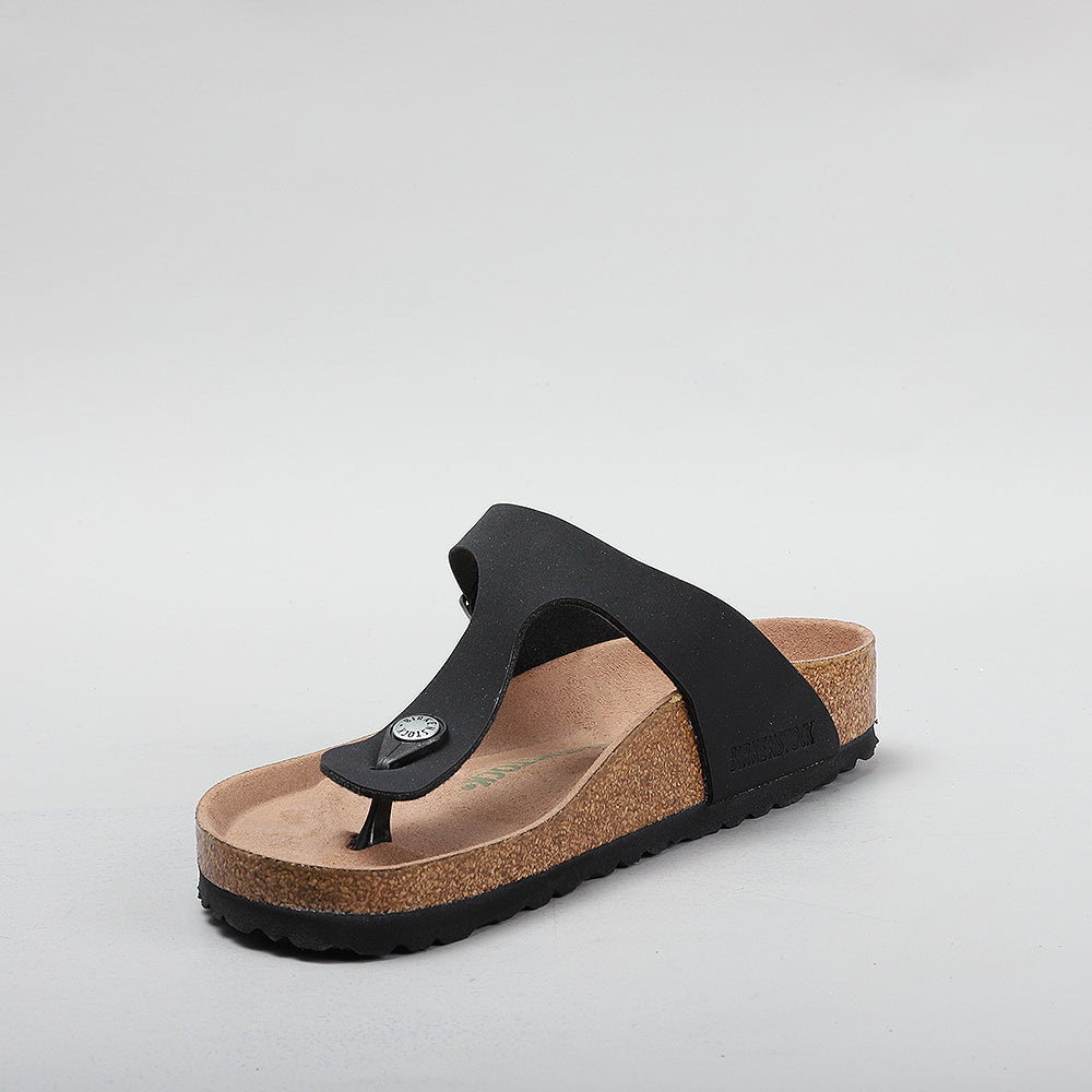 BIRKENSTOCK Gizeh Black Earthy Vegan Sandals