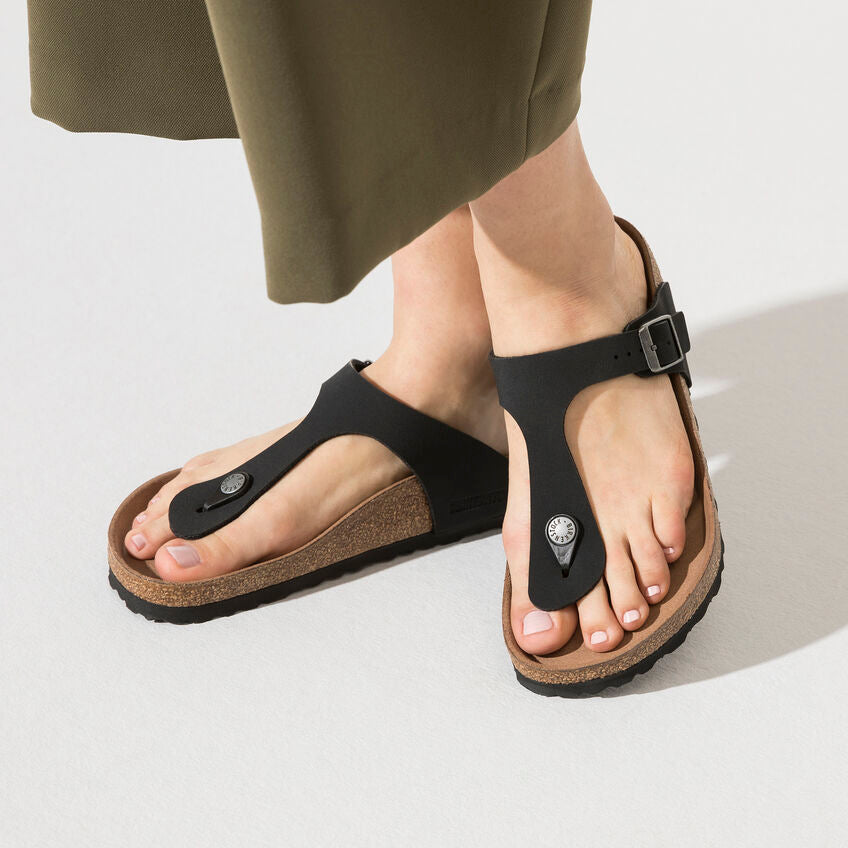 BIRKENSTOCK Gizeh Black Earthy Vegan Sandals