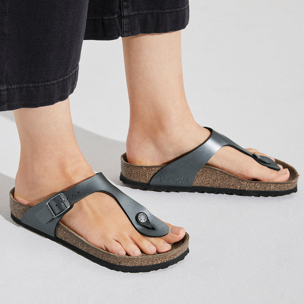 BIRKENSTOCK GIZEH Metallic Black Sandals