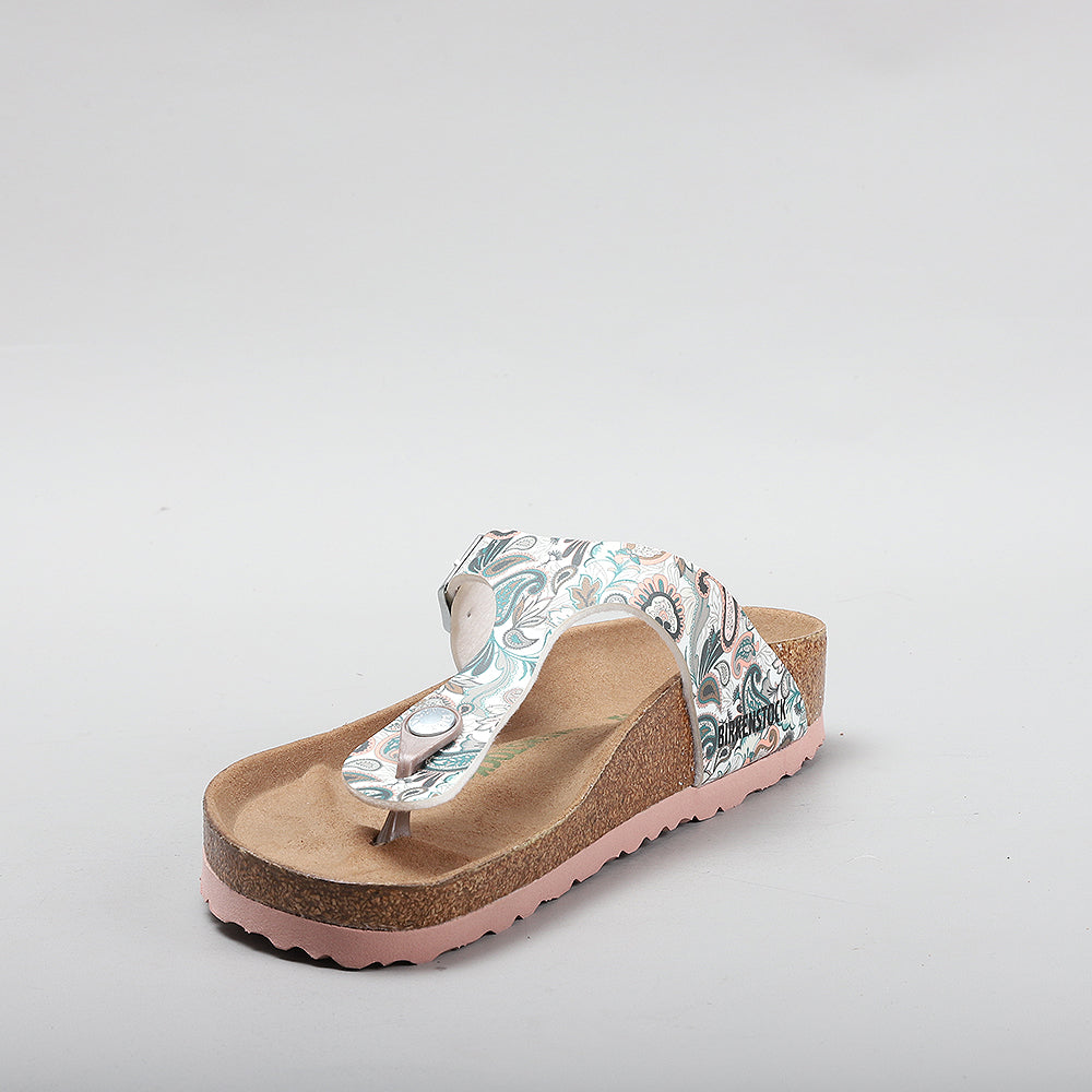 BIRKENSTOCK GIZEH vegan sandals in light rose and multicolour