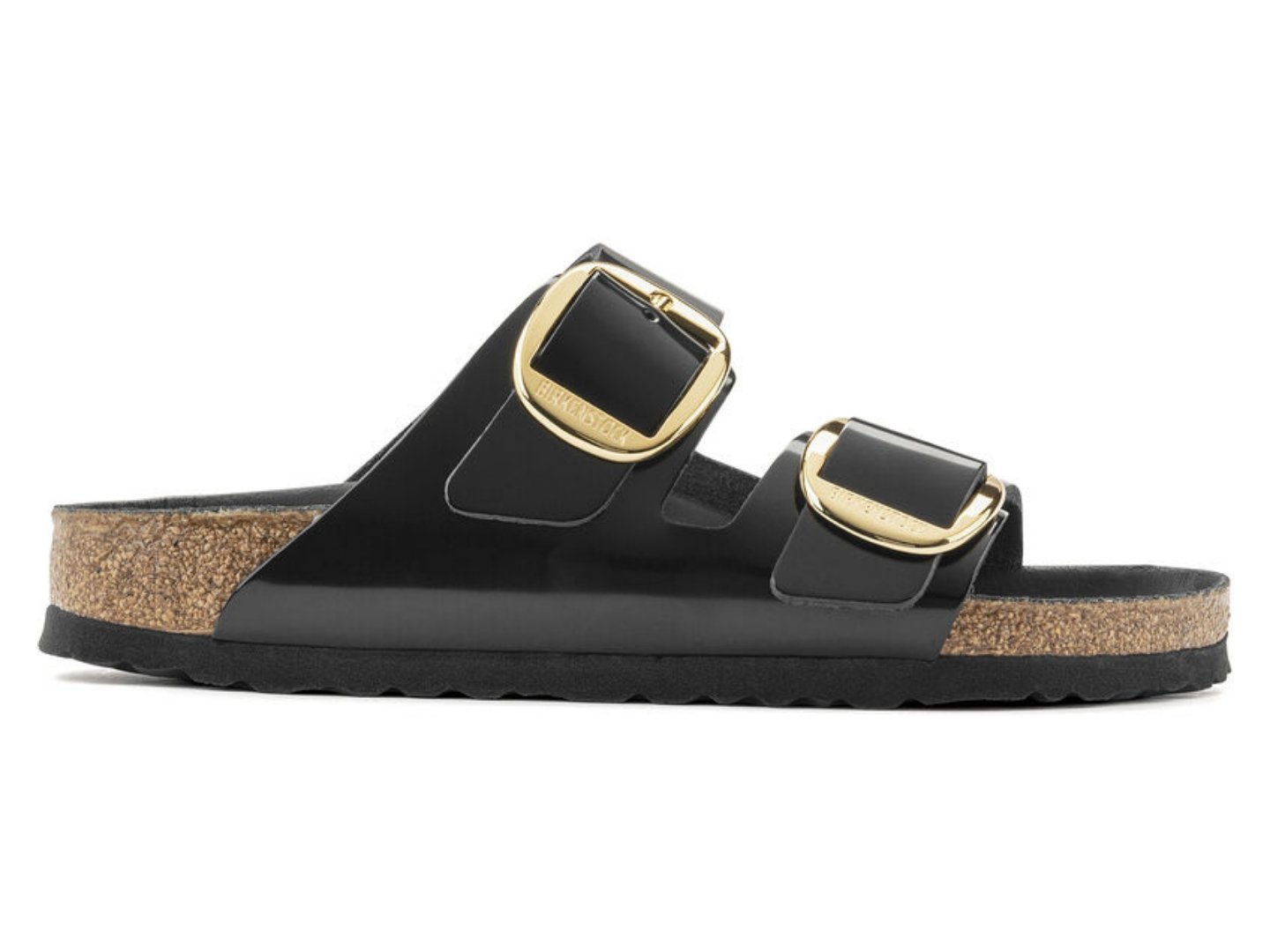 Birkenstock: High Shine Black Arizona Big Buckle