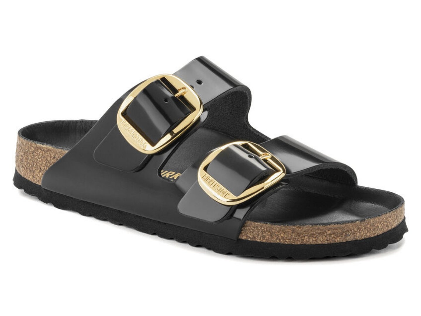 Birkenstock: High Shine Black Arizona Big Buckle