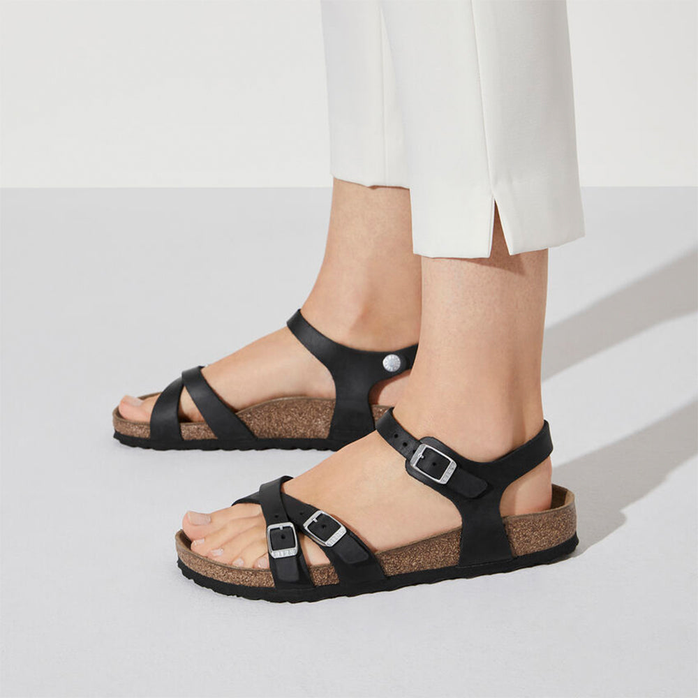 Birkenstock Kumba Sandals - Black Oiled Leather