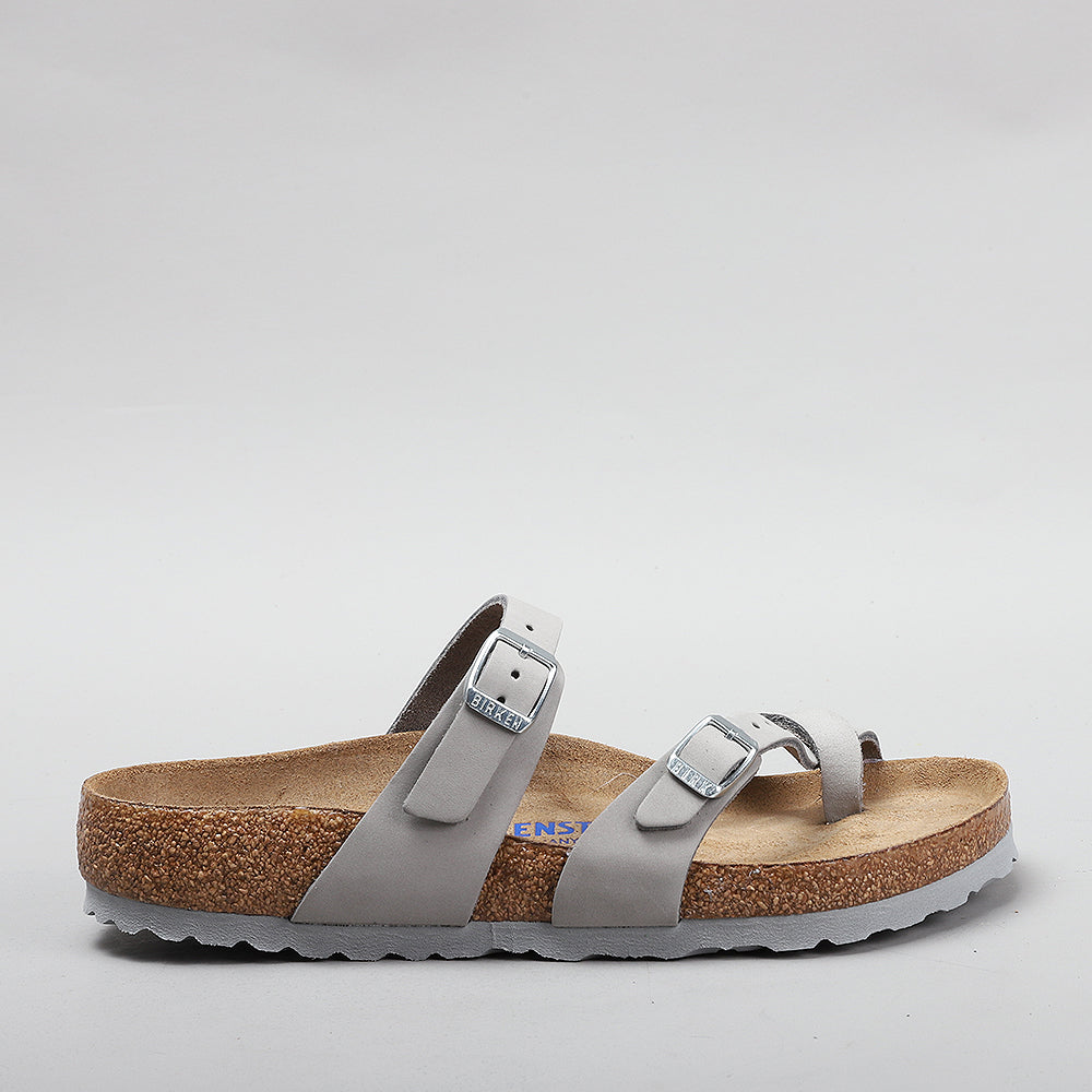 Birkenstock Mayari Sandals in Dove Grey Nubuck Leather - SKU 1023577 SFB