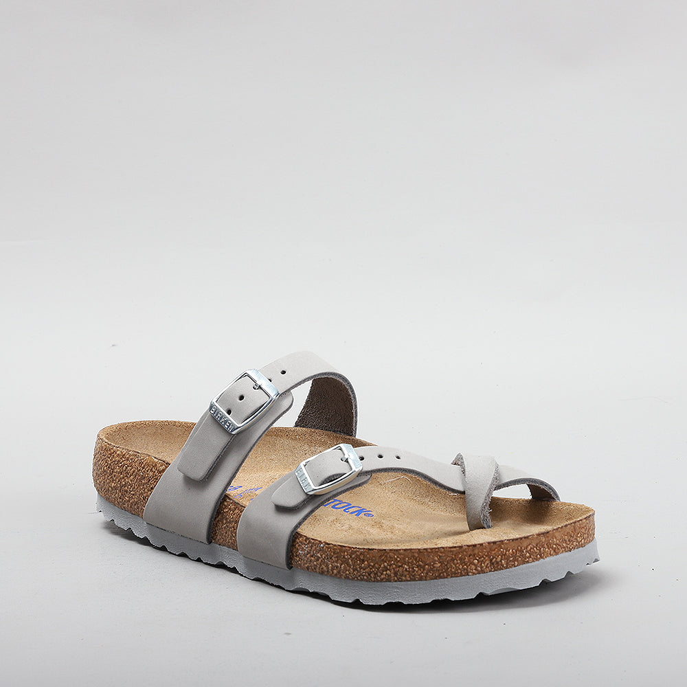 Birkenstock Mayari Sandals in Dove Grey Nubuck Leather - SKU 1023577 SFB