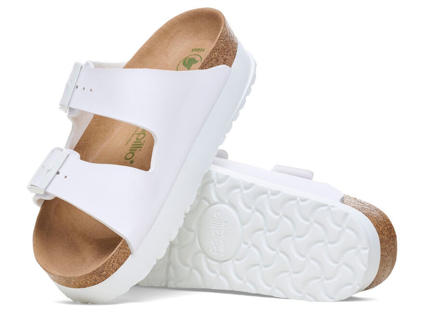 Birkenstock White Arizona Flex Platform