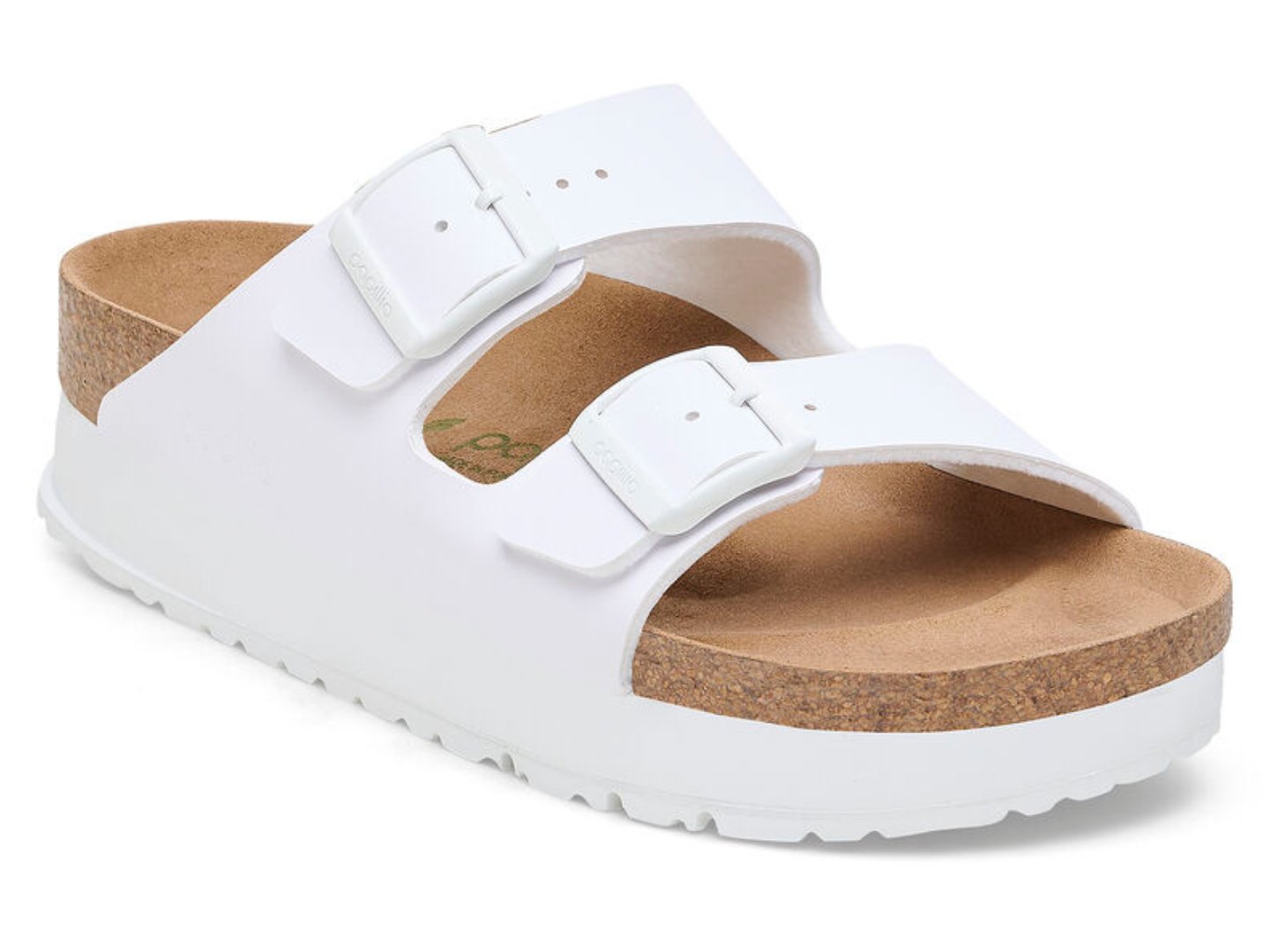 Birkenstock White Arizona Flex Platform