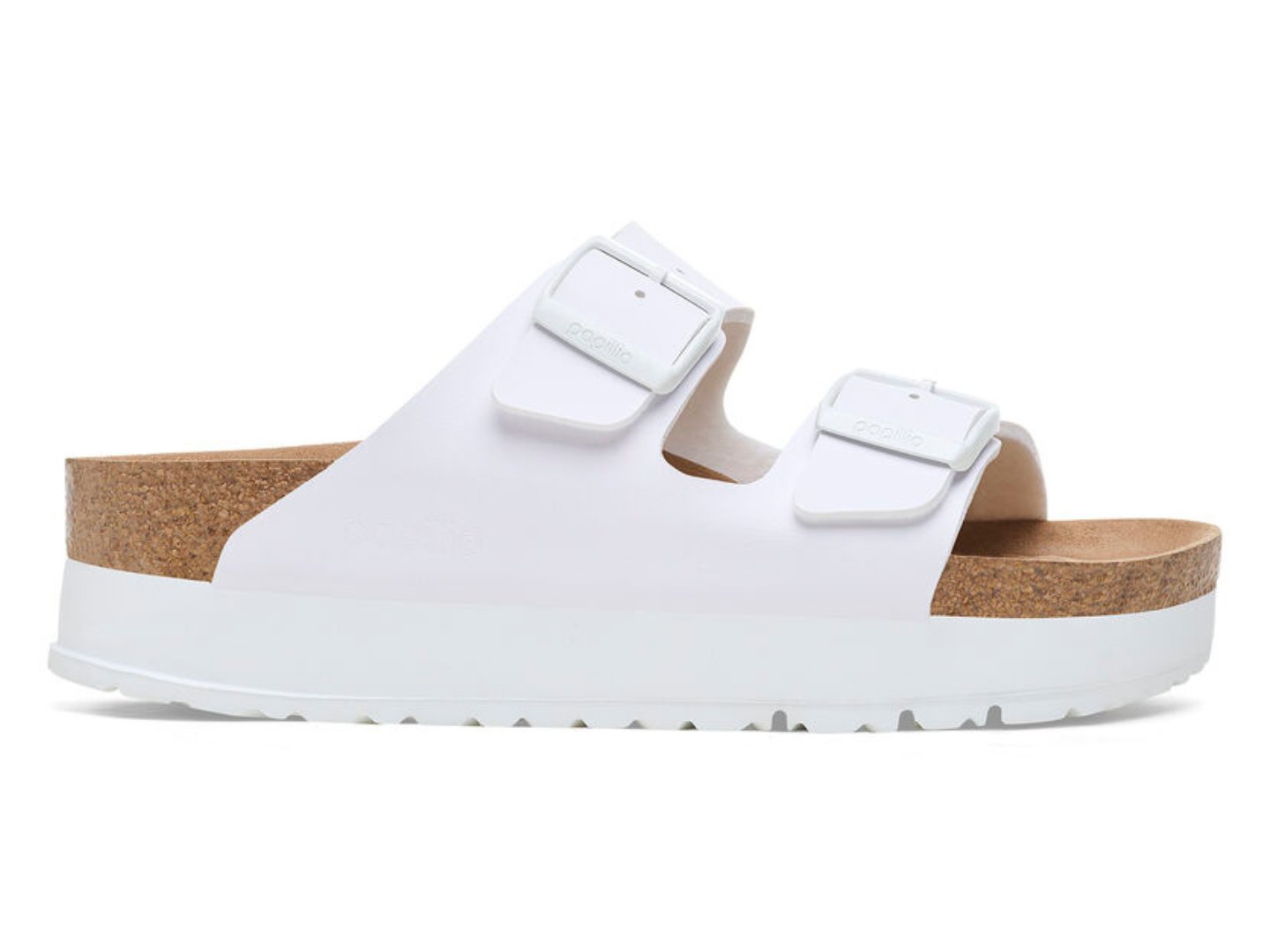 Birkenstock White Arizona Flex Platform