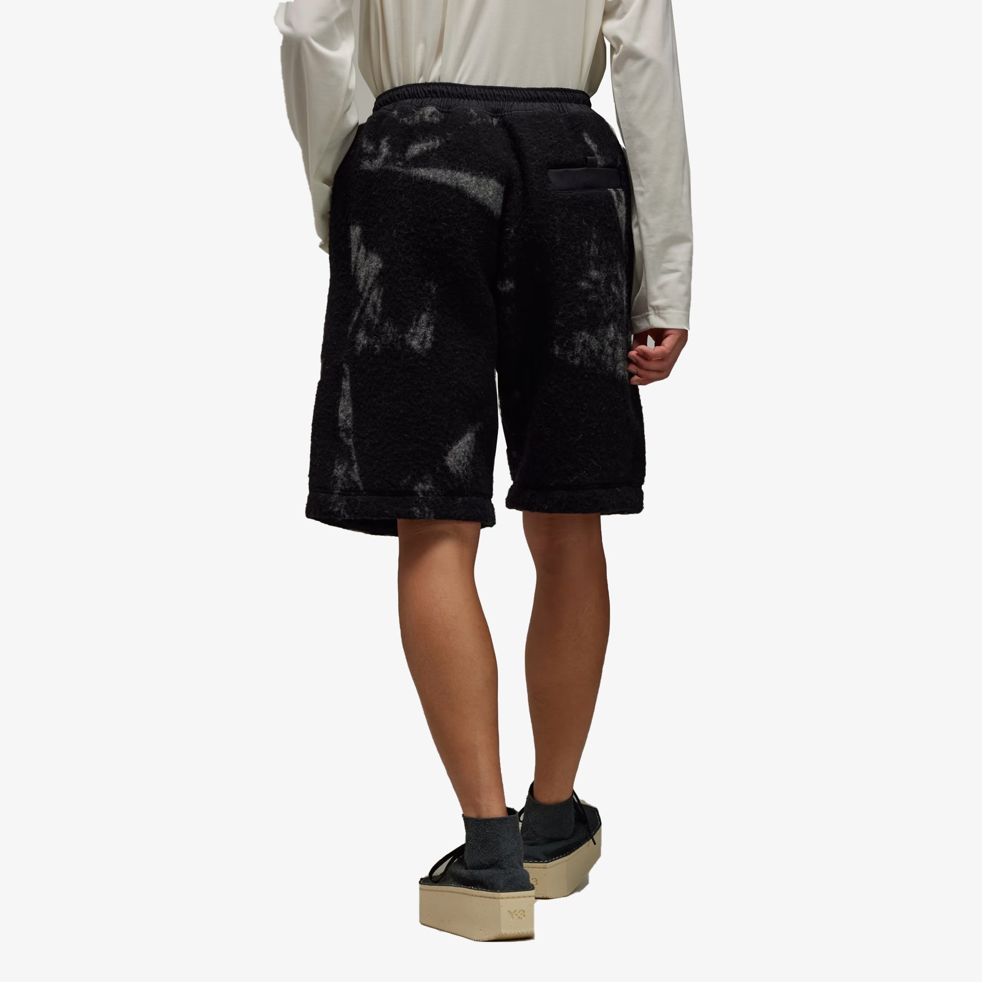 Black Fuzzy Fleece Shorts