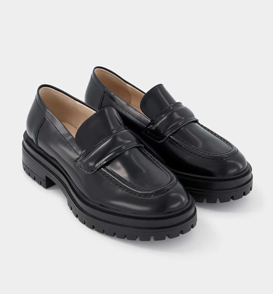 Black Olympia Slip On Leather Loafer