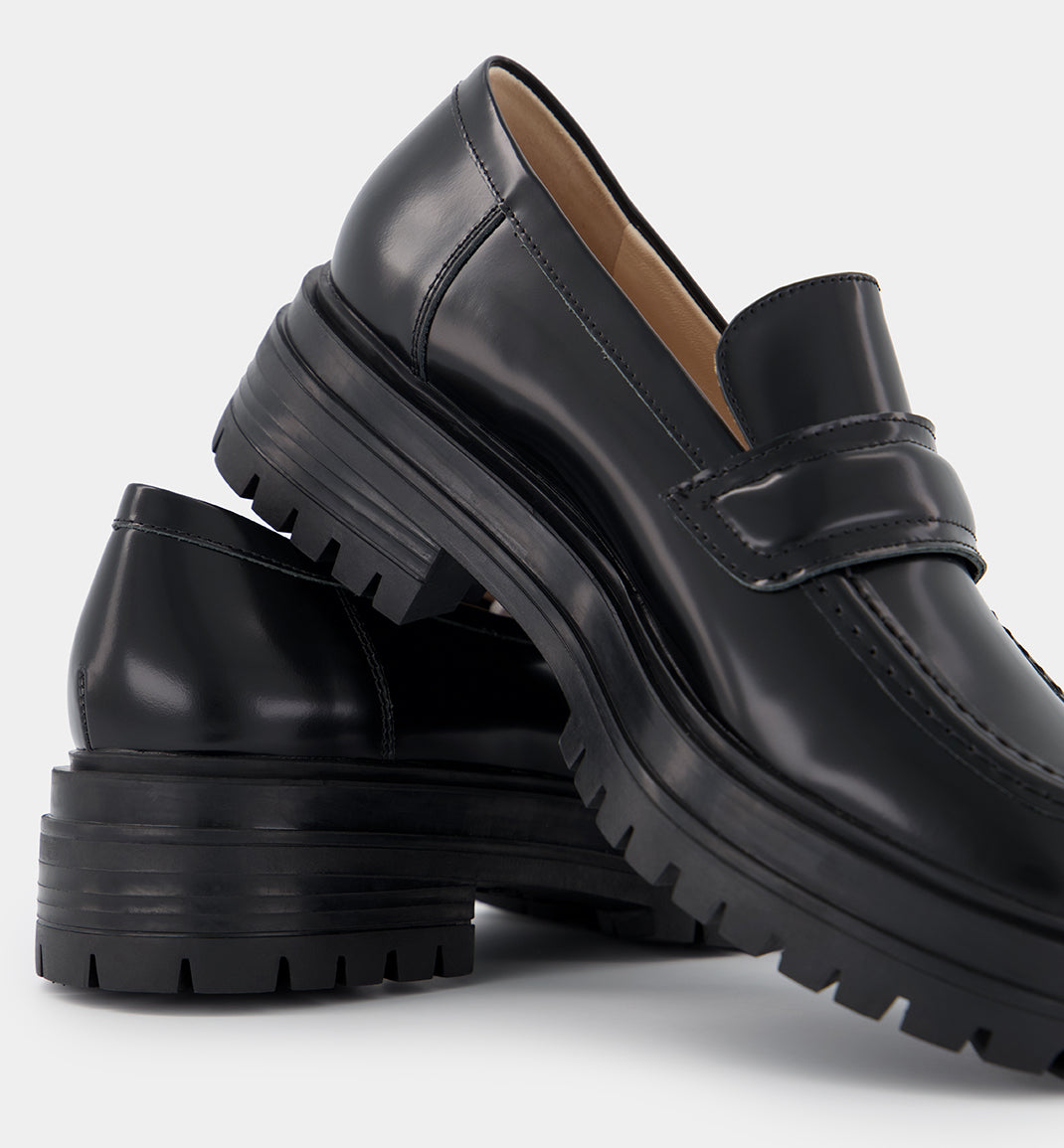 Black Olympia Slip On Leather Loafer