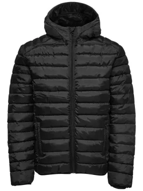 Black Only & Sons Liner Puffer Quilt Jacket