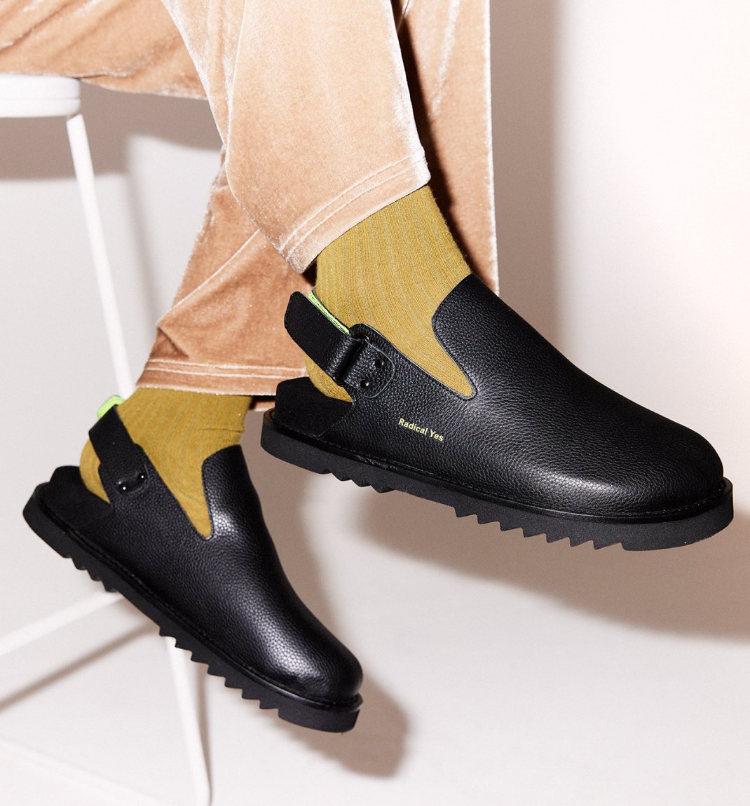 Black Slip On Clog in Tumble Leather - Discover the Adventurous Style