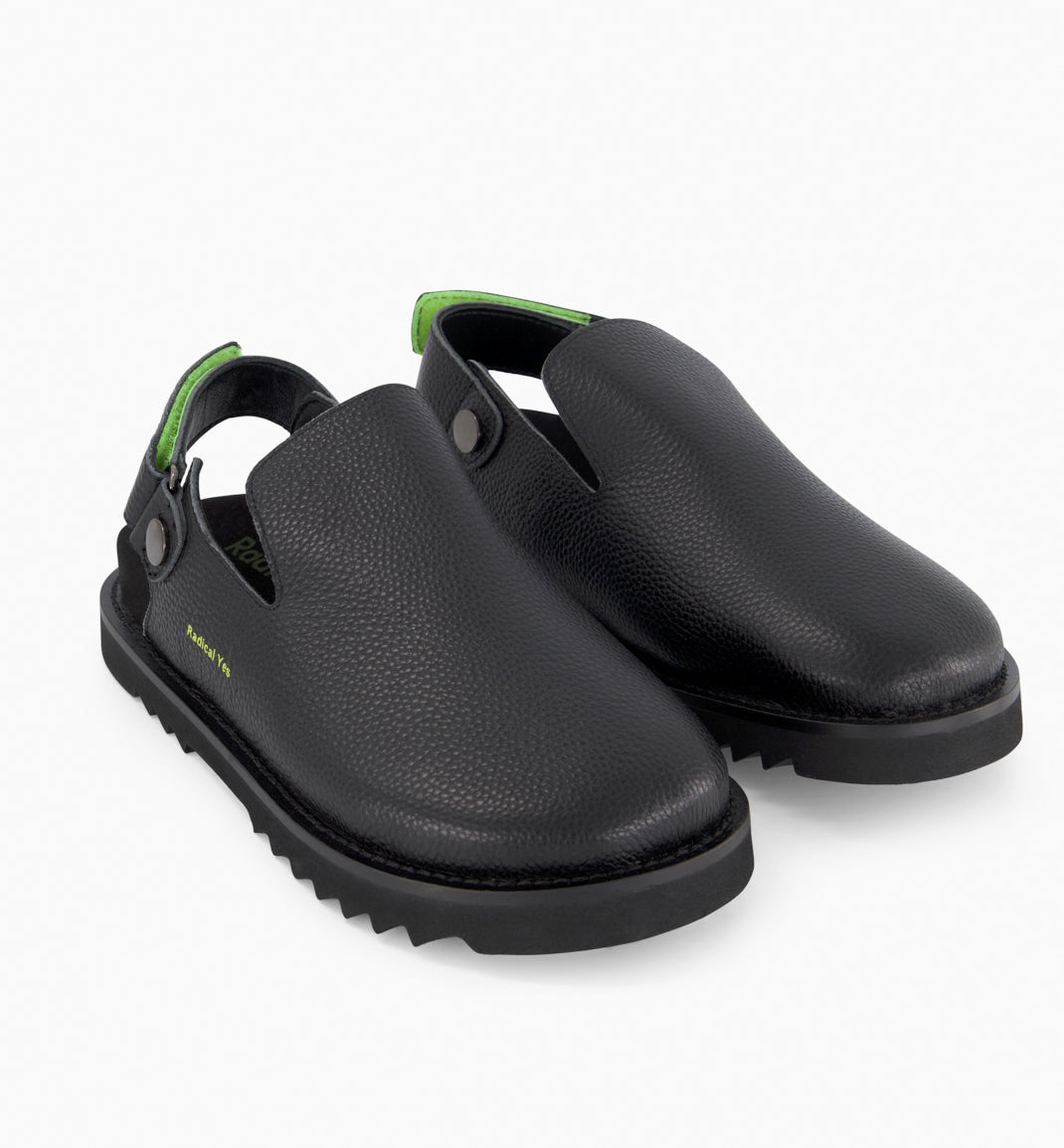 Black Slip On Clog in Tumble Leather - Discover the Adventurous Style