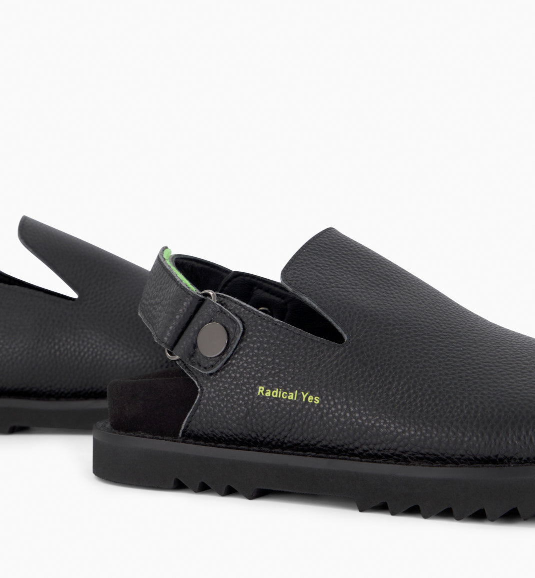 Black Slip On Clog in Tumble Leather - Discover the Adventurous Style