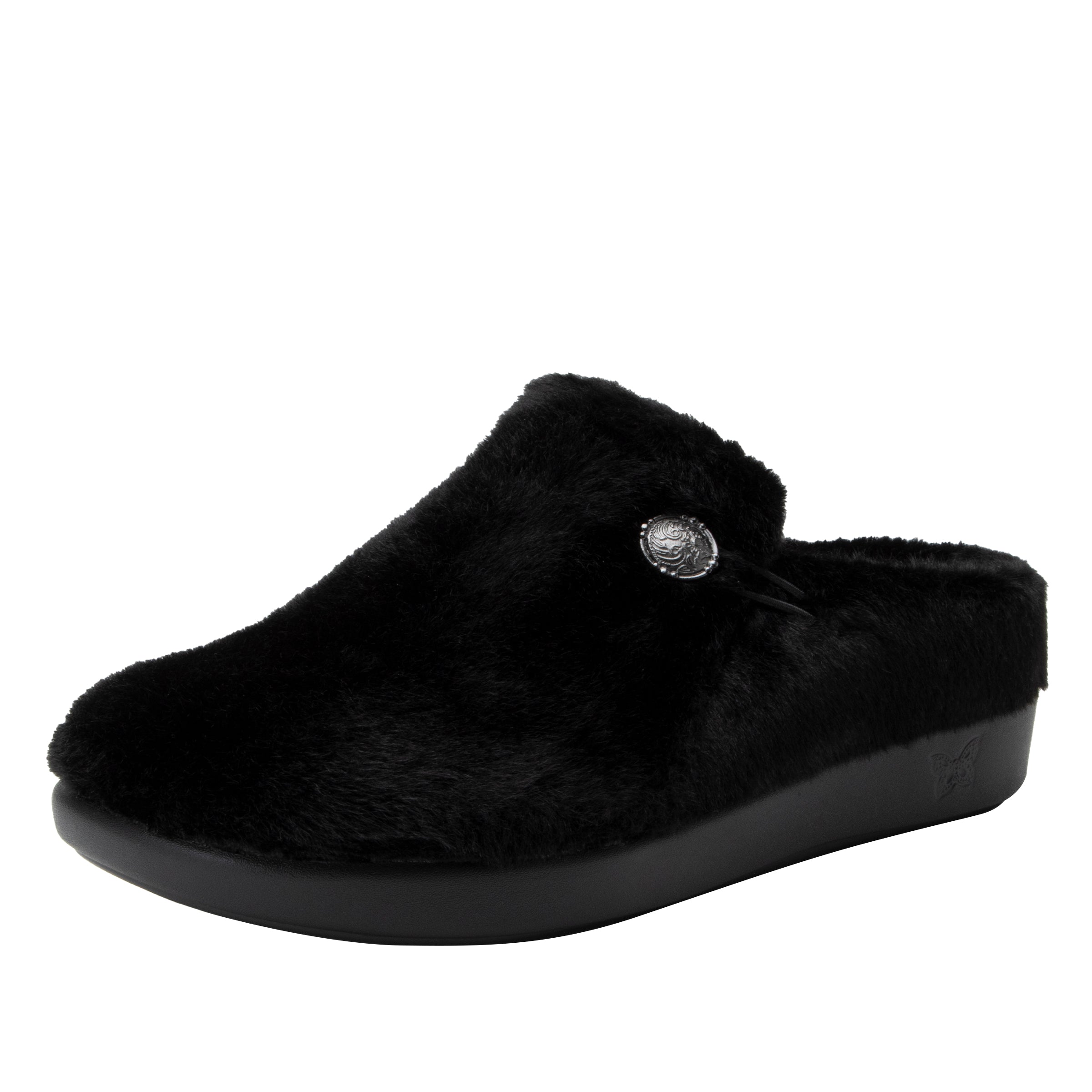 Black slipper for lounging