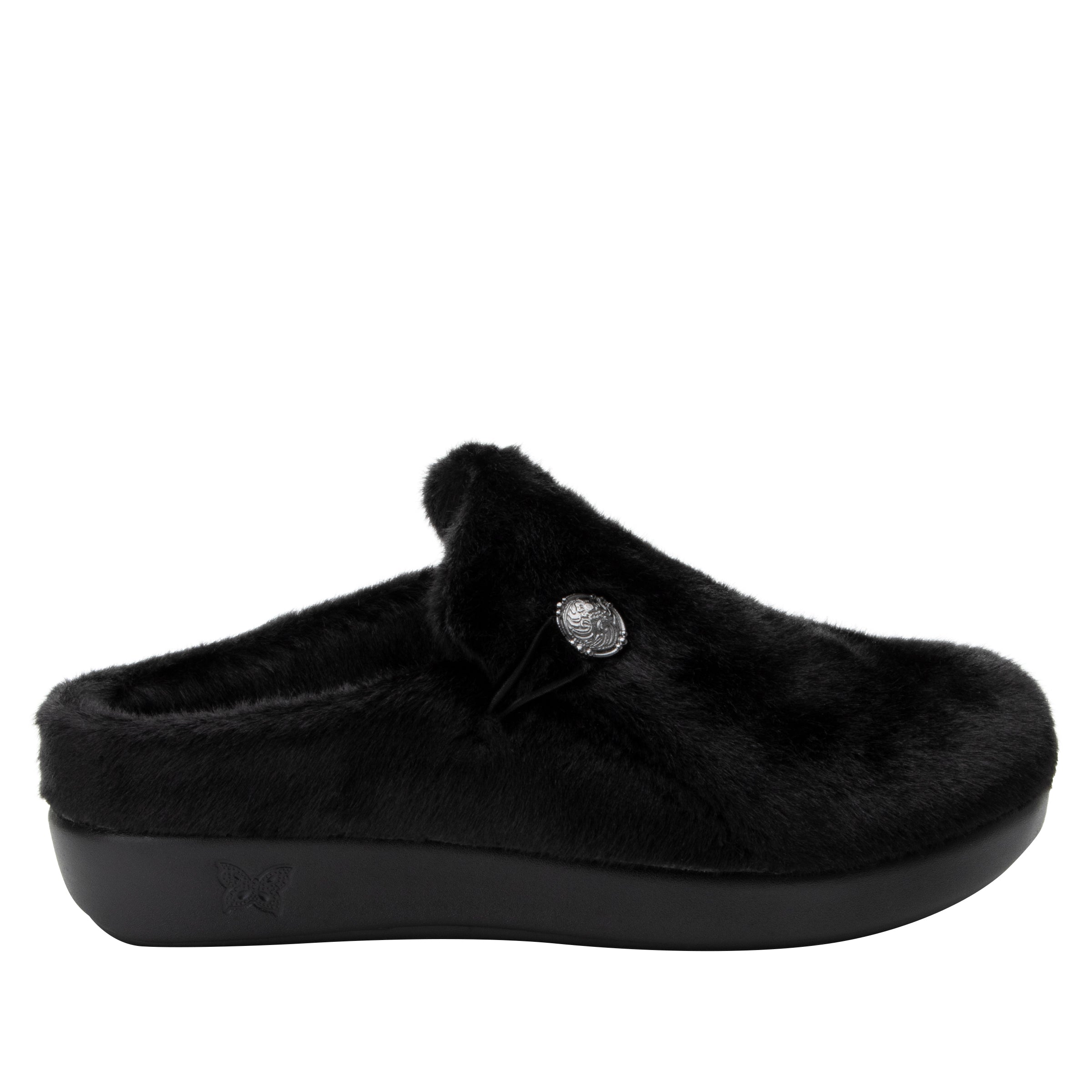 Black slipper for lounging