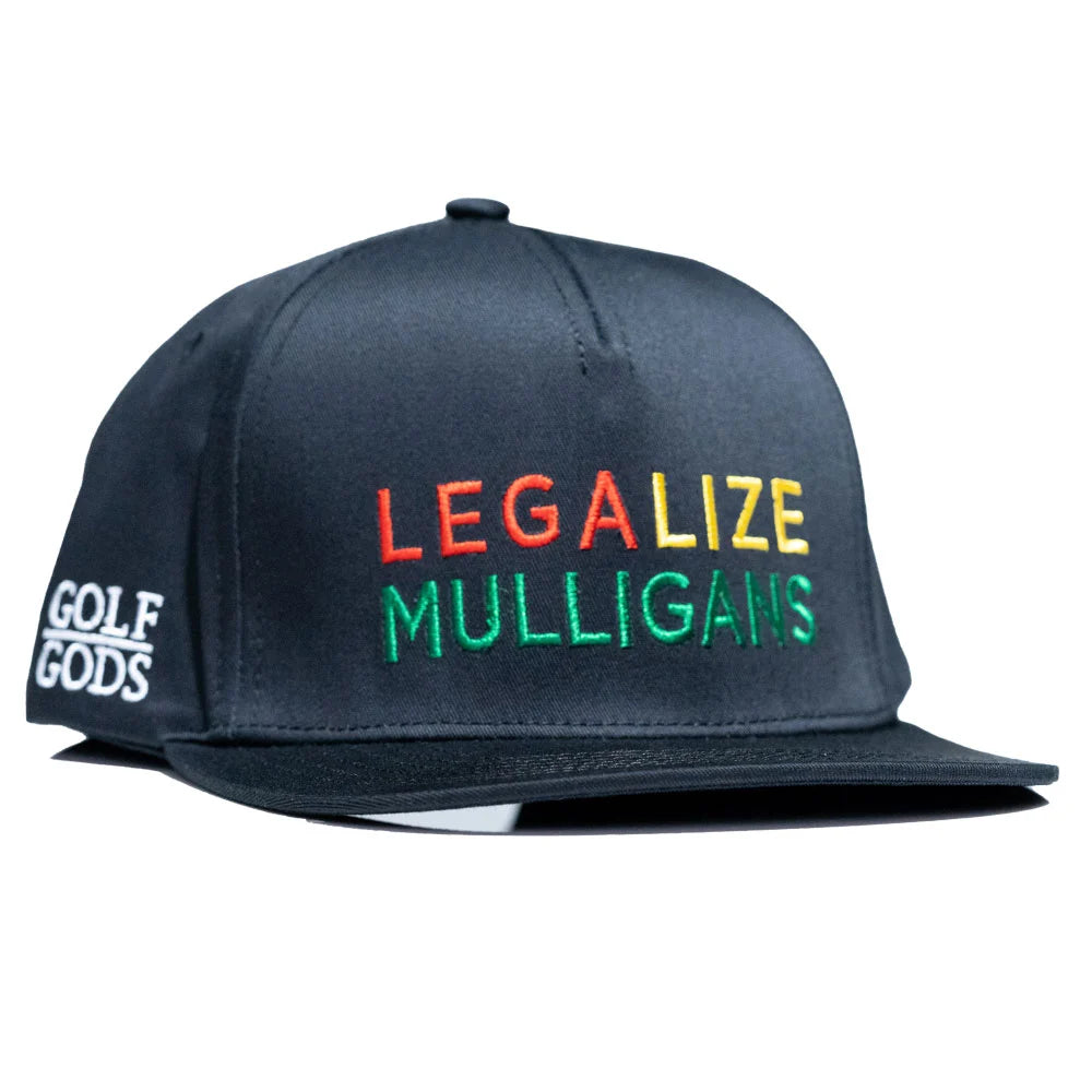 Black Snapback Golf Hat Mulligans - Available for Legal Purchase