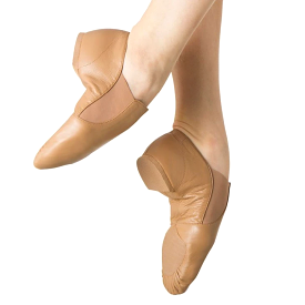 Bloch girls' leather jazz booties - tan color