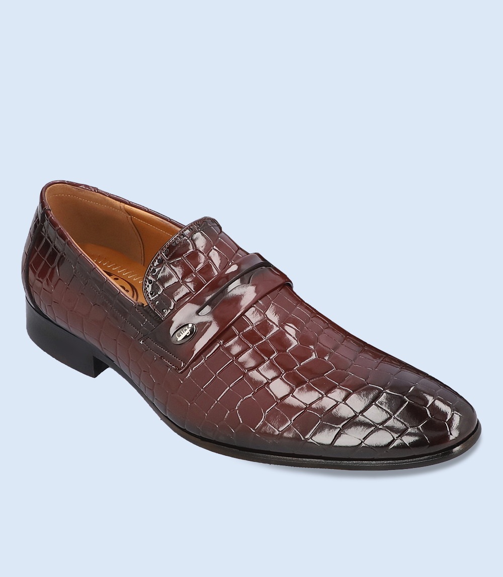 BM5050 Burgandy Men's Formal Slip-on Shoes