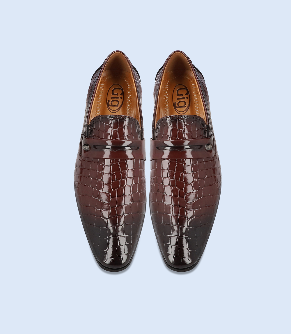 BM5050 Burgandy Men's Formal Slip-on Shoes