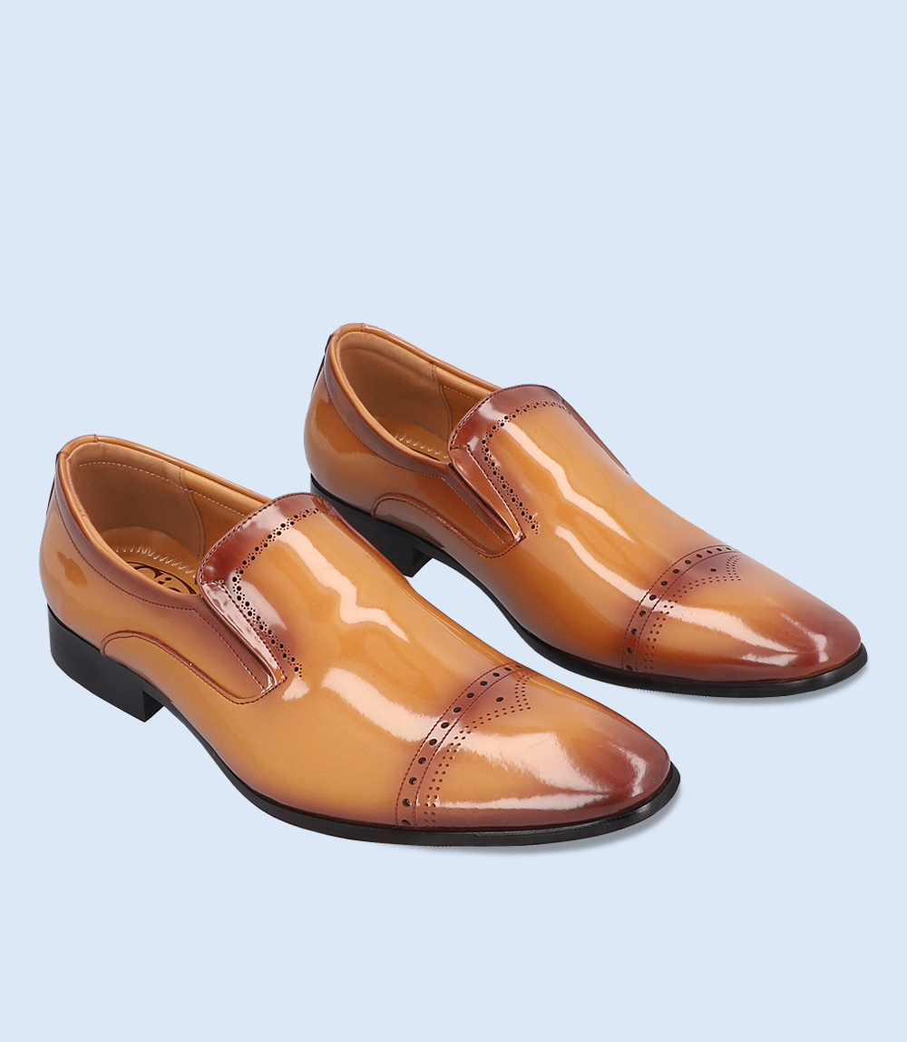 BM5052 tan men's formal slip-on shoes