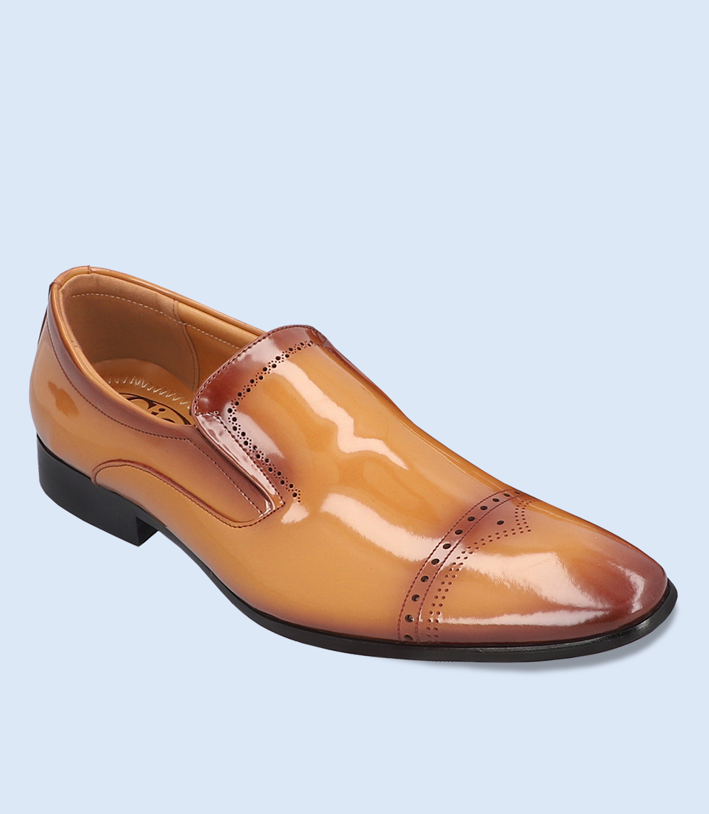 BM5052 tan men's formal slip-on shoes