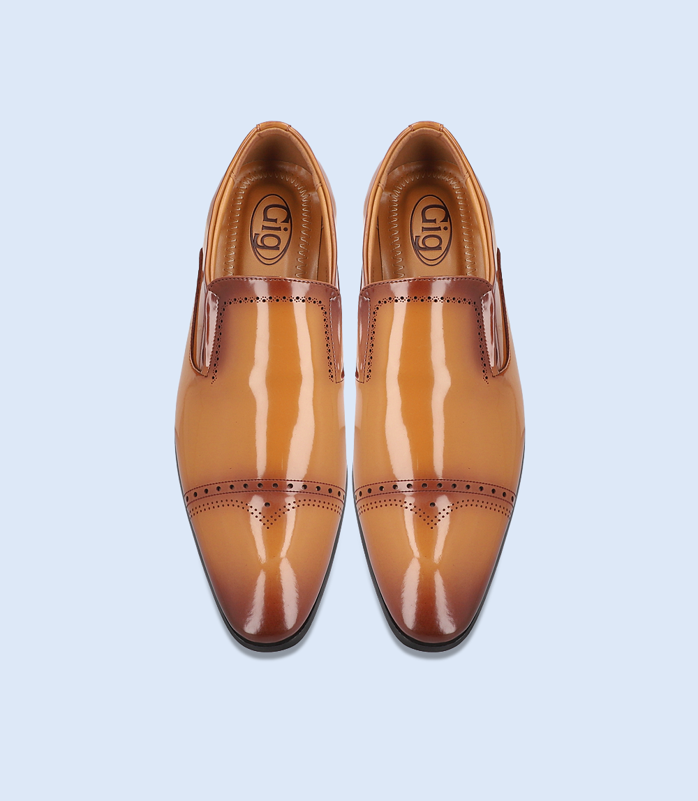 BM5052 tan men's formal slip-on shoes