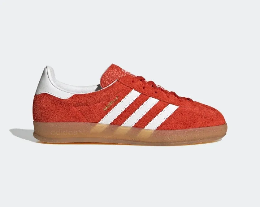 Bold Orange Adidas Gazelle Indoor Shoes White Gum HQ8718