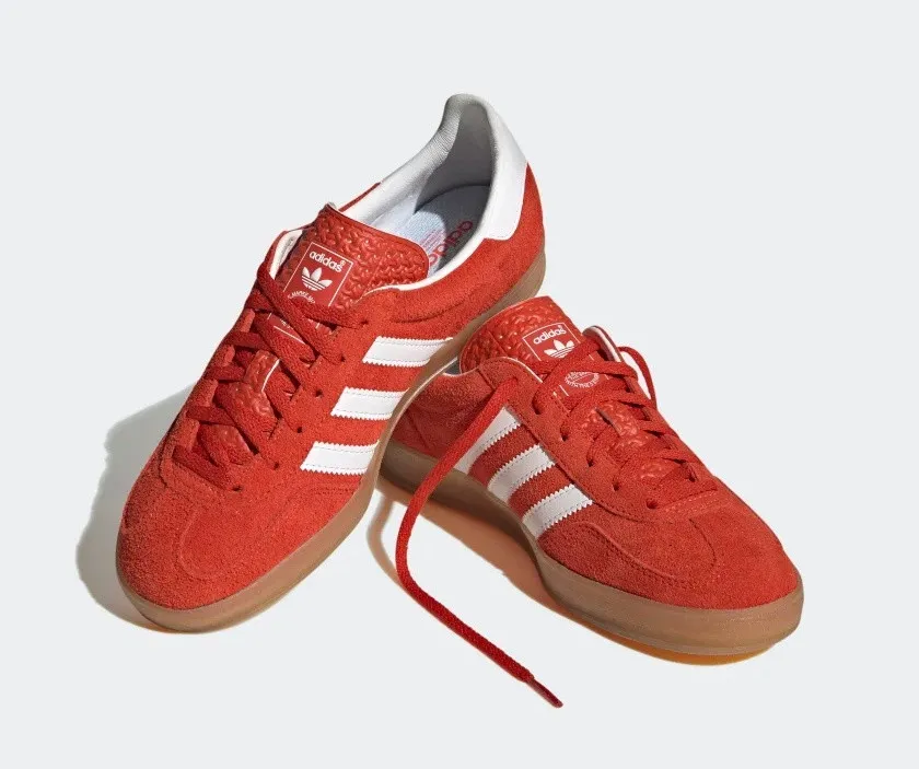 Bold Orange Adidas Gazelle Indoor Shoes White Gum HQ8718