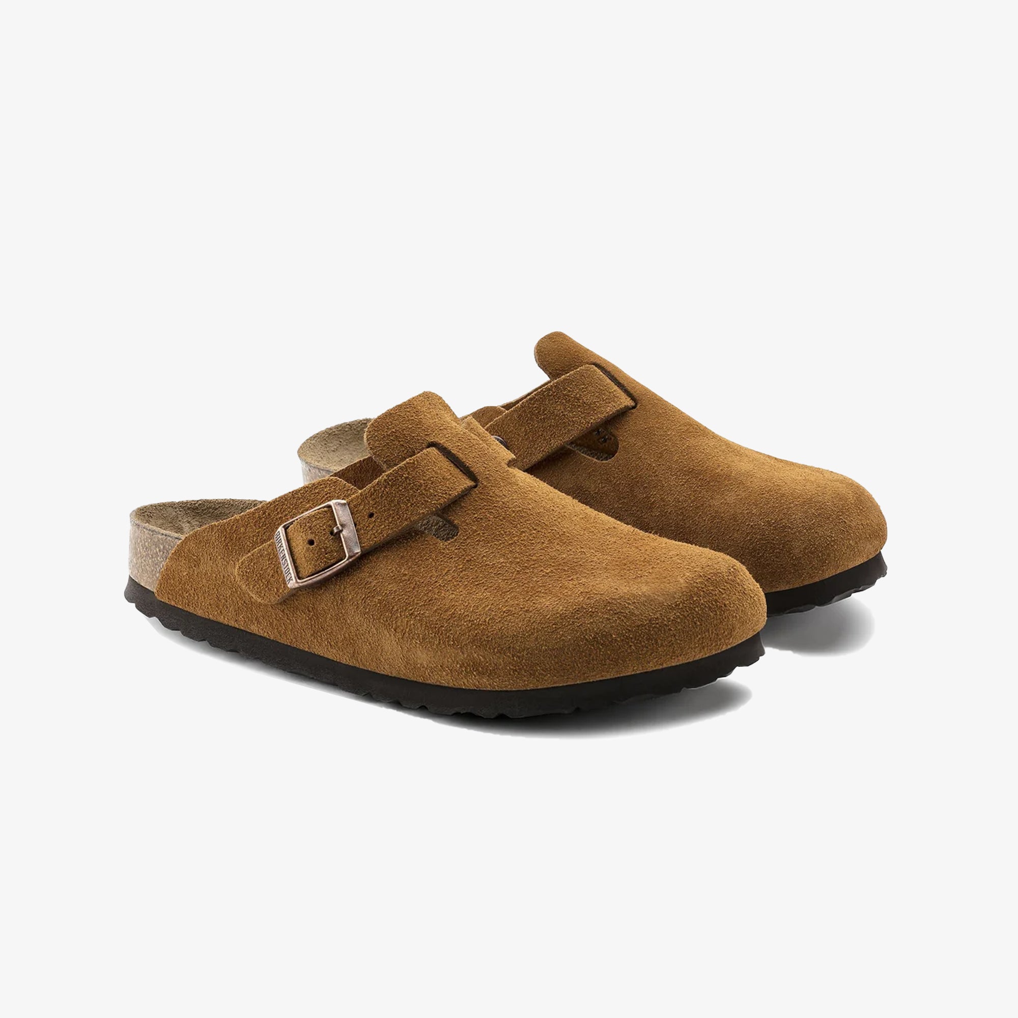 Boston Soft Footbed Suede Leather Brown Mink