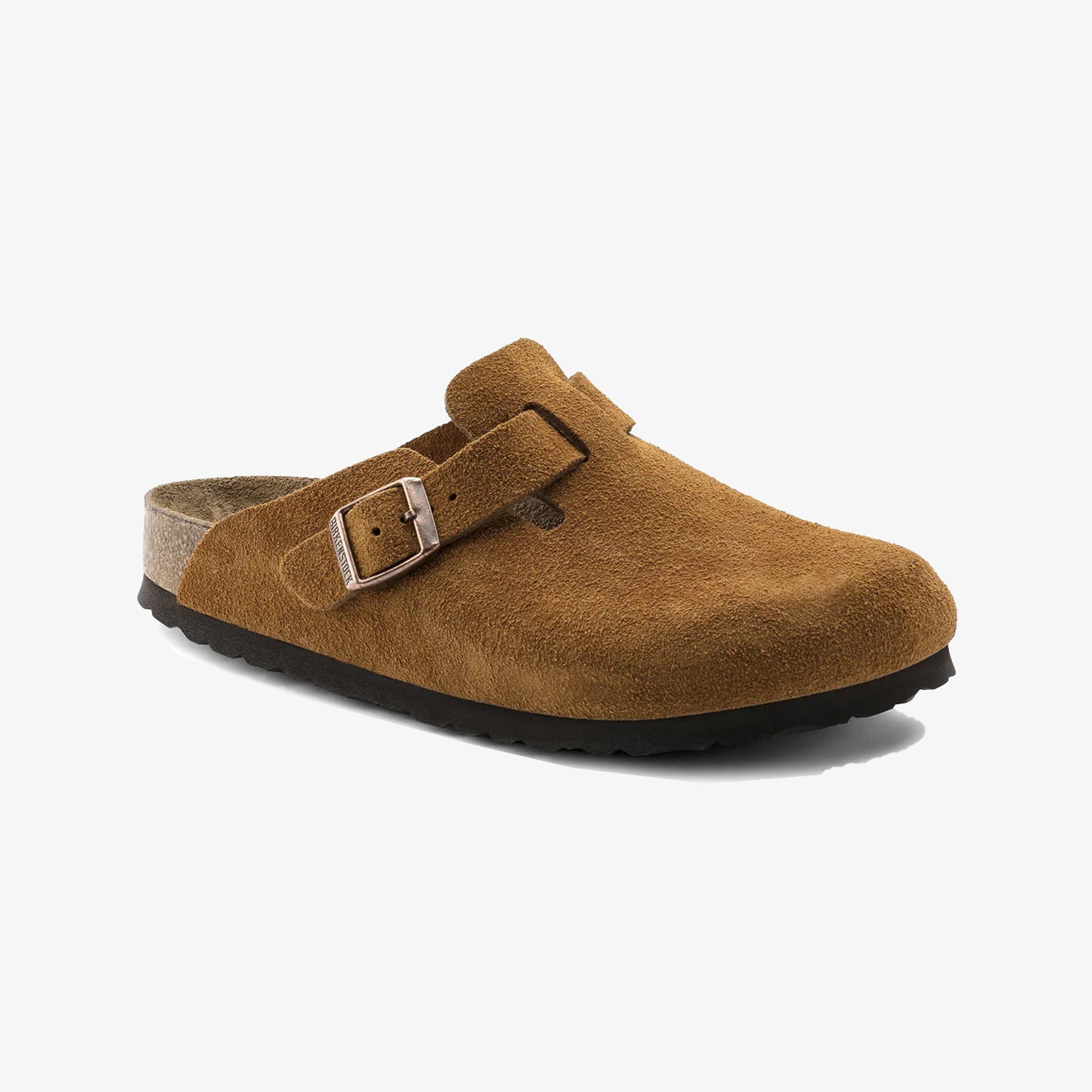 Boston Soft Footbed Suede Leather Brown Mink