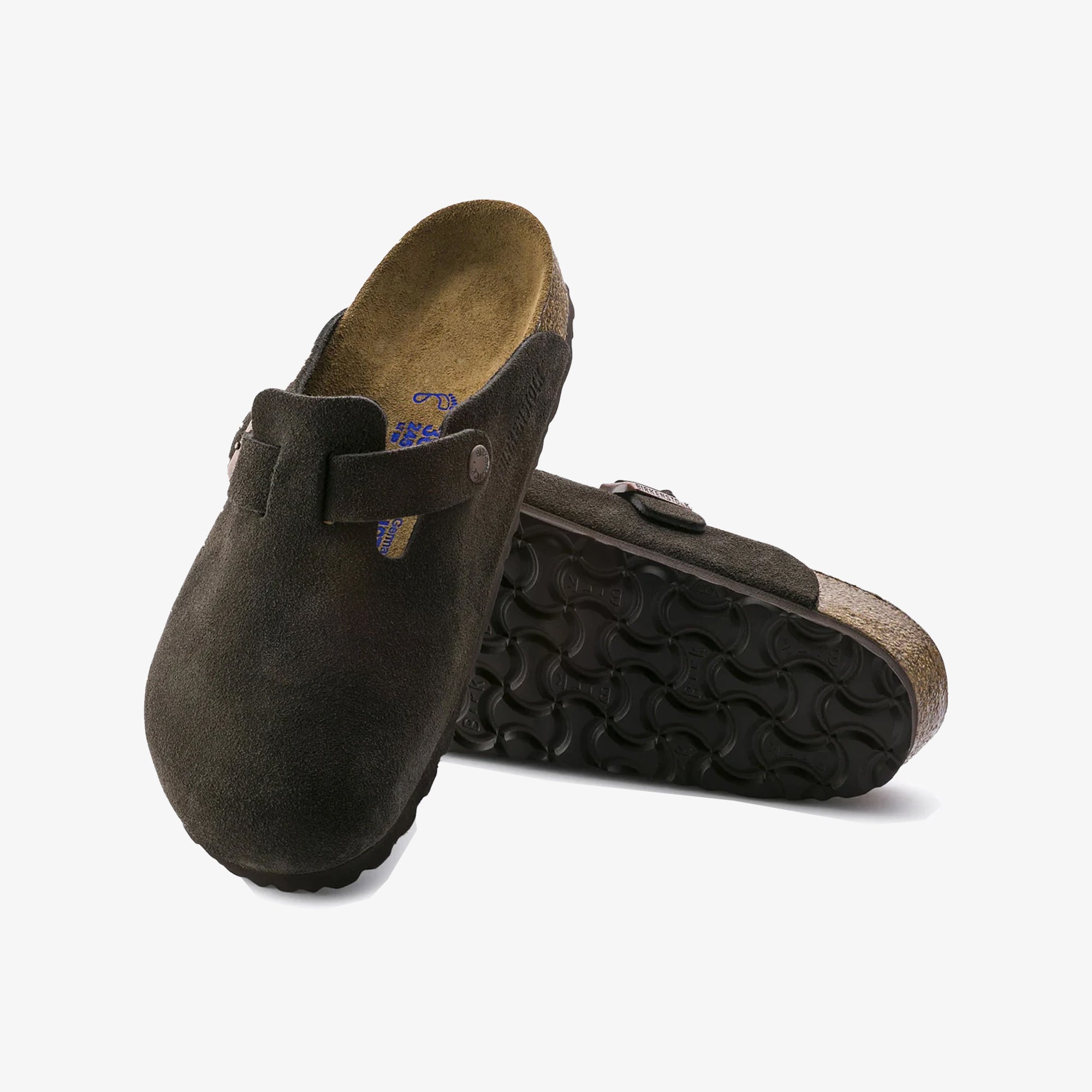 Boston Suede Leather Brown Soft Footbed Sandals