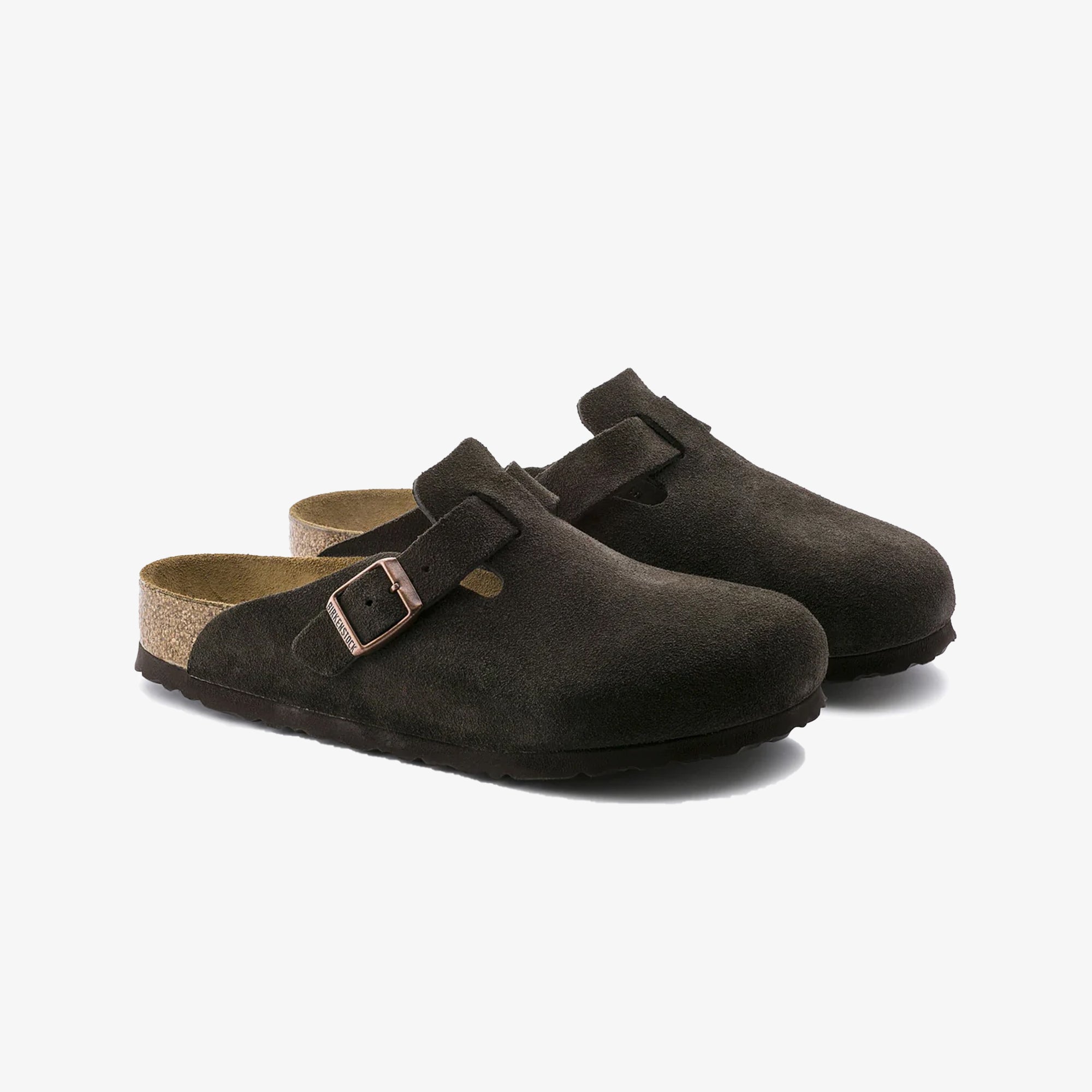 Boston Suede Leather Brown Soft Footbed Sandals