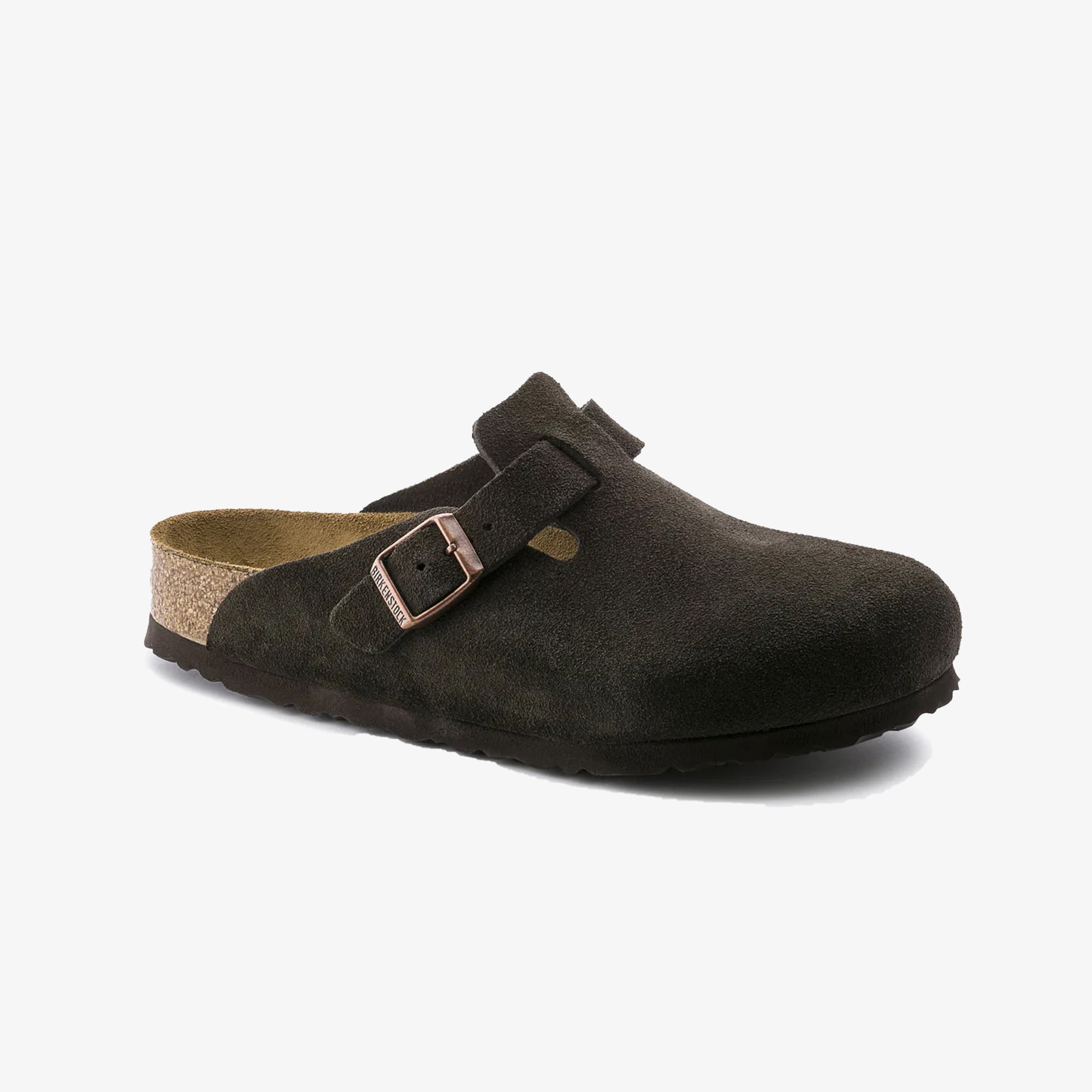 Boston Suede Leather Brown Soft Footbed Sandals