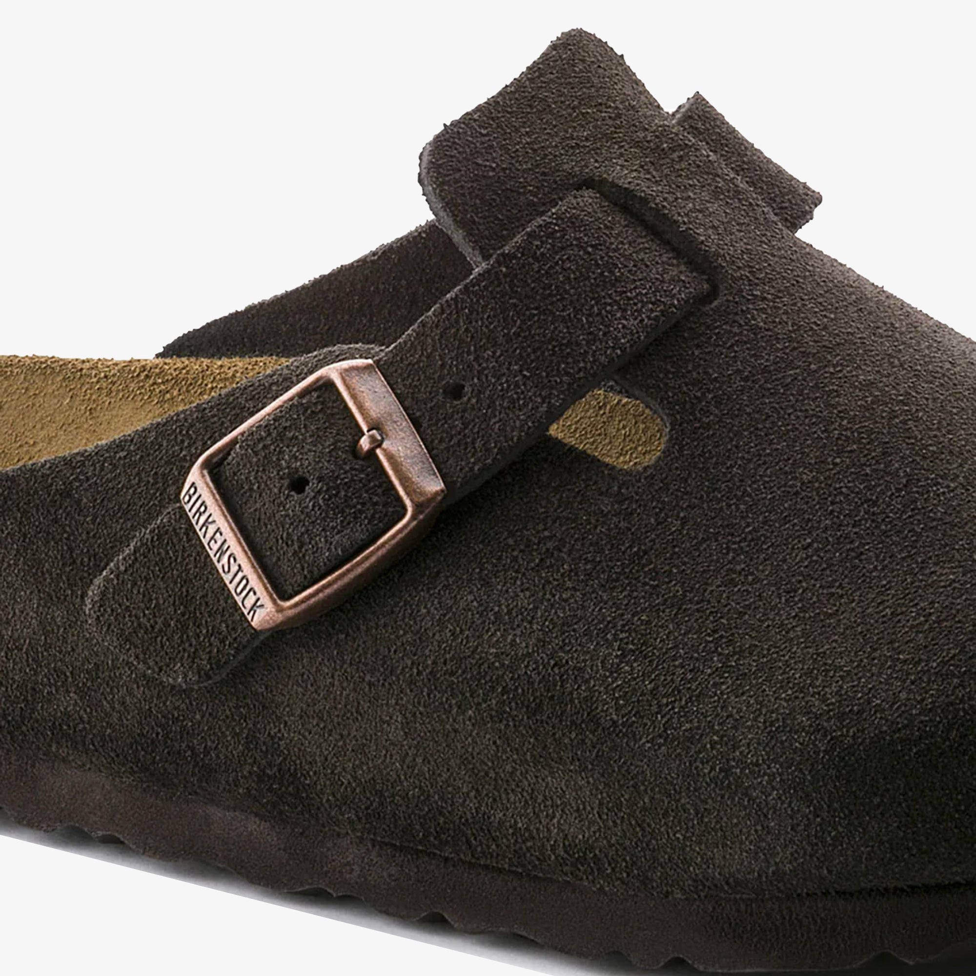 Boston Suede Leather Brown Soft Footbed Sandals